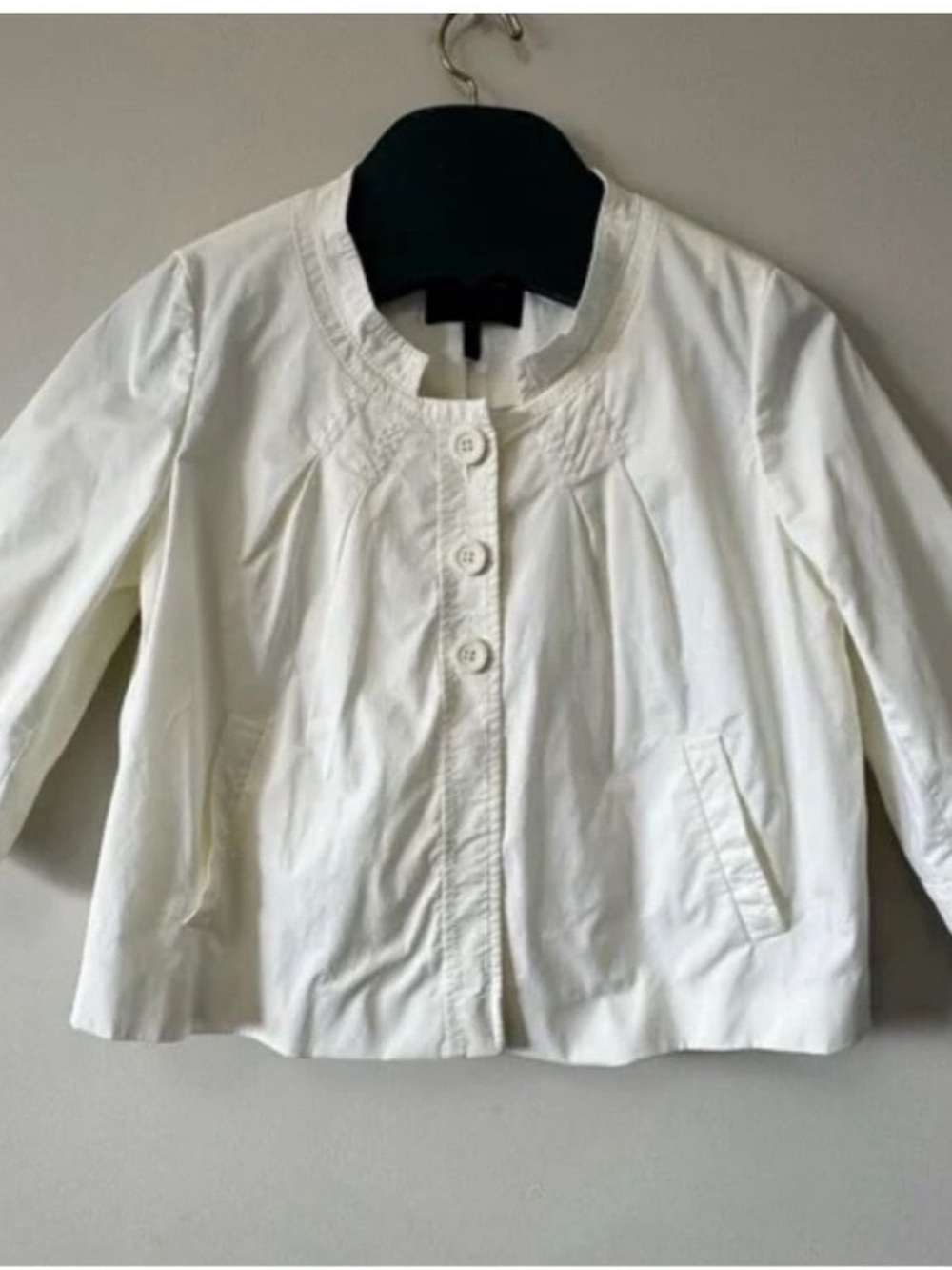 Escada Sports Ivory/White Cropped Jacket 3/4 sleeves Size 36